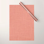 Salmon Linen Texture Wrapping Paper Gallery Image 1