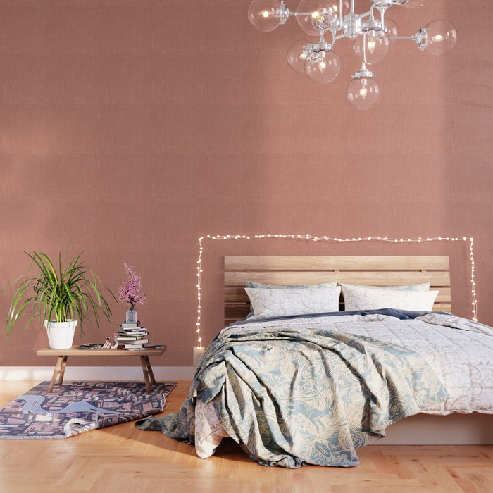 Salmon Linen Texture Wallpaper Gallery Image 3