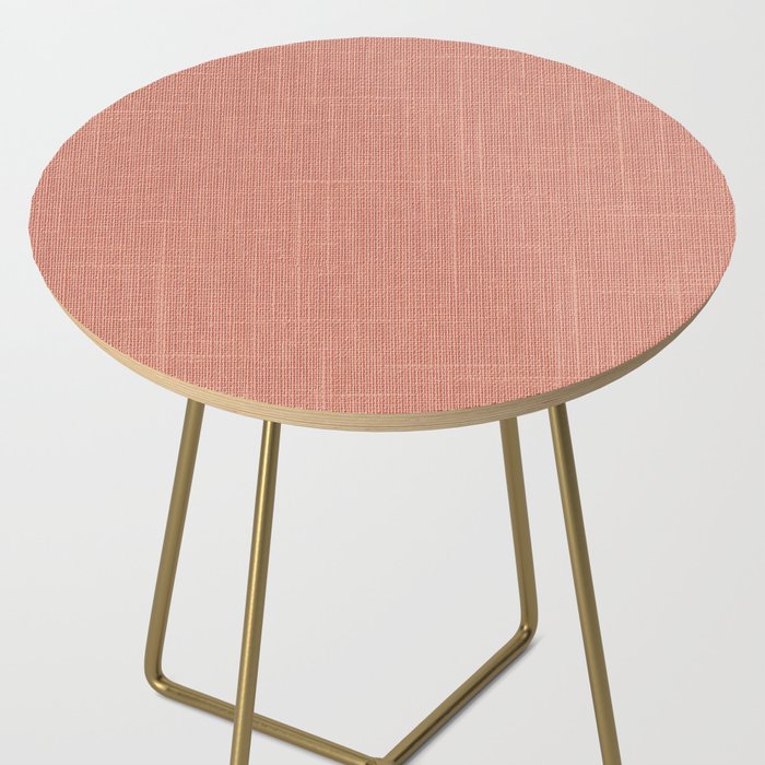 Salmon Linen Texture Side Table Gallery Image 2