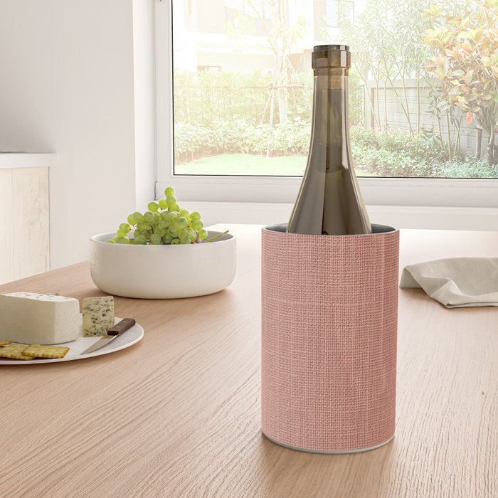 Salmon Linen Texture Wine Chiller Gallery Image 4