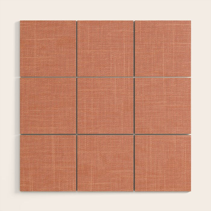 Salmon Linen Texture Wood Wall Art Gallery Image 1