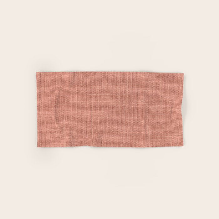 Salmon Linen Texture Bath Towel Gallery Image 1