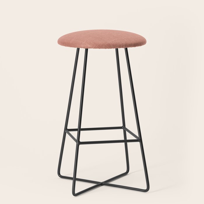Salmon Linen Texture Stool Gallery Image 1