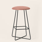 Salmon Linen Texture Stool Gallery Image 1