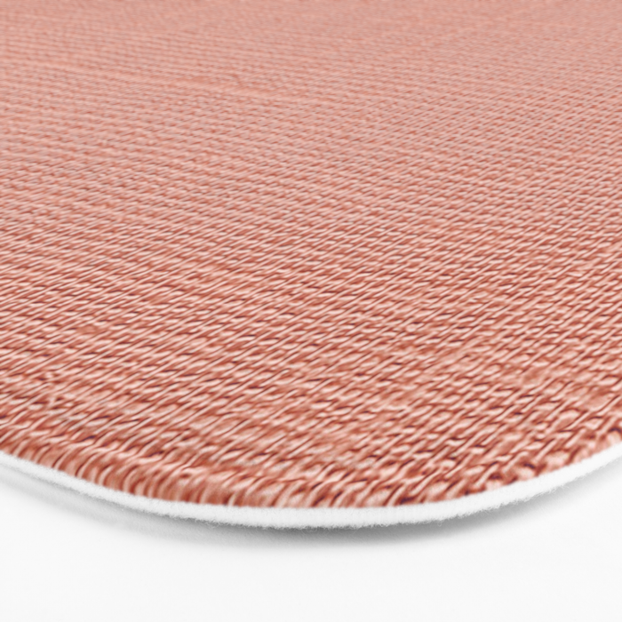 Salmon Linen Texture Bath Mat Gallery Image 3