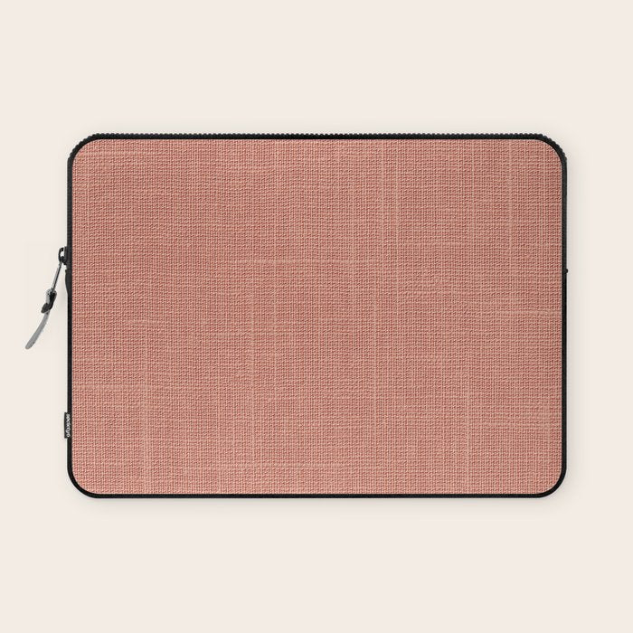 Salmon Linen Texture Laptop Sleeve Gallery Image 1
