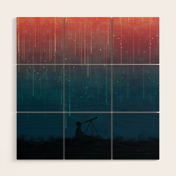 Meteor rain Wood Wall Art Gallery Image 1