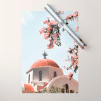 Summer In Greece Art Print | Pink Flowers Photo | Crete Island Holiday | Europe Travel Photography Wrapping Paper Gallery Image 1
