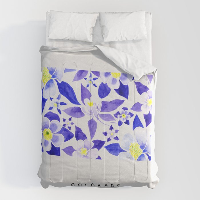 Colorado State Flower - Blue Columbine Comforter Gallery Image 6