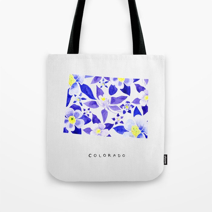 Colorado State Flower - Blue Columbine Tote Bag Gallery Image 1