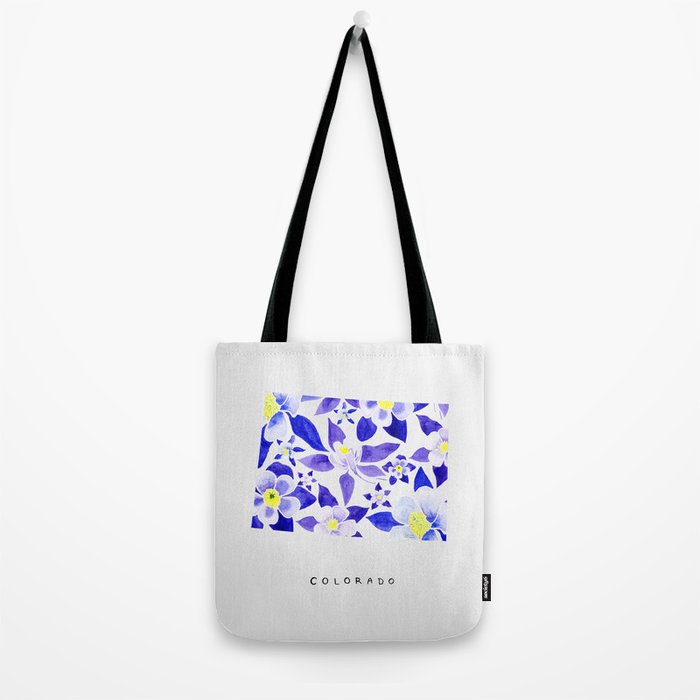 Colorado State Flower - Blue Columbine Tote Bag Gallery Image 2