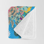 Mandala - Turquoise Boho Throw Blanket Gallery Image 3