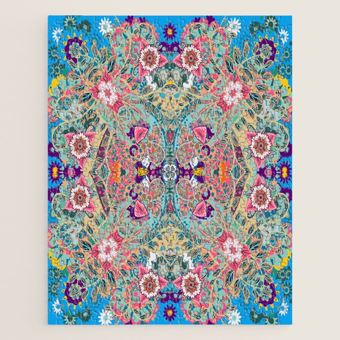Mandala - Turquoise Boho Jigsaw Puzzle Gallery Image 1