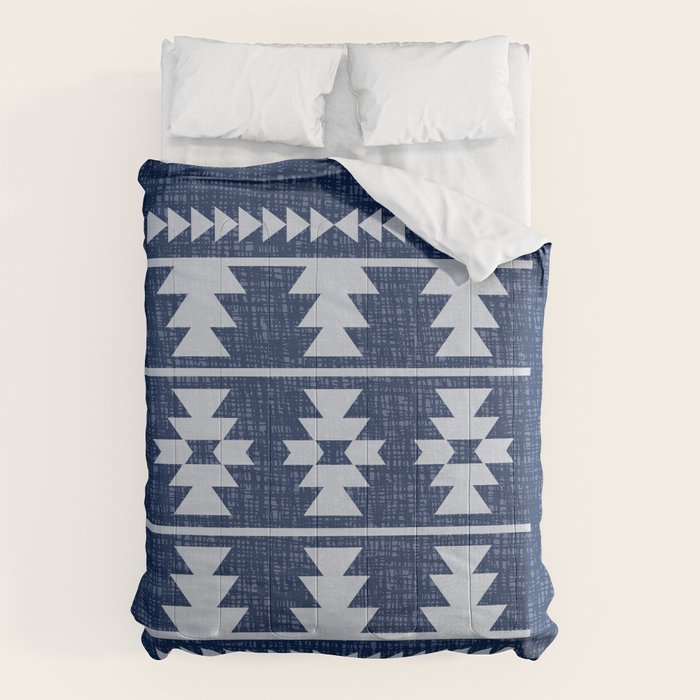Southwestern Pattern 128 Indigo Blue Comforter Gallery Image 6