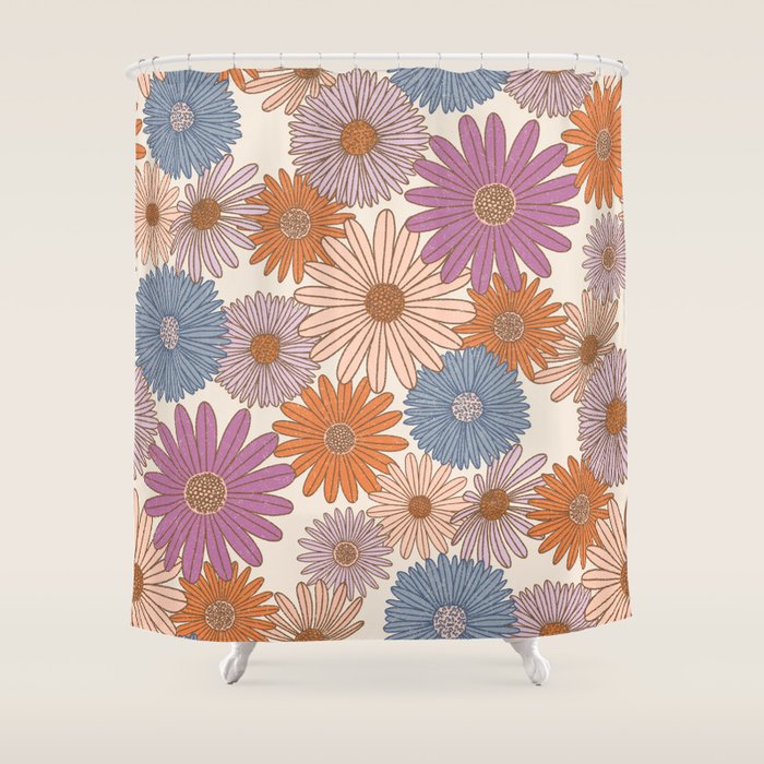Boho Harvest Blooms - Cream Shower Curtain Gallery Image 1