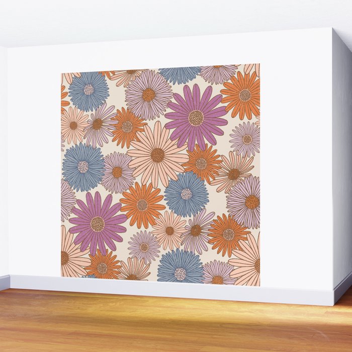 Boho Harvest Blooms - Cream Wall Mural Gallery Image 2