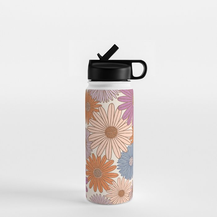 Boho Harvest Blooms - Cream Water Bottle Gallery Image 1
