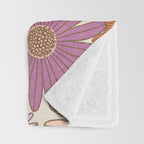 Boho Harvest Blooms - Cream Throw Blanket Gallery Image 3