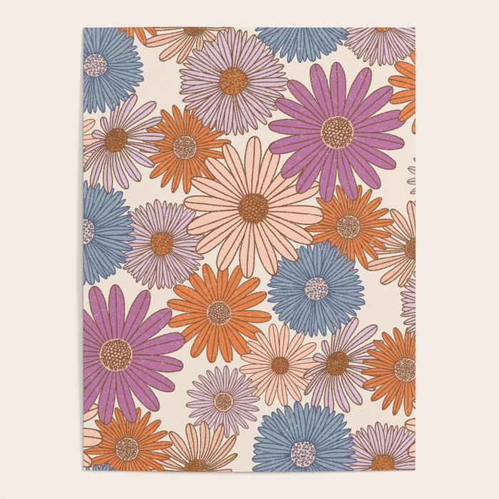 Boho Harvest Blooms - Cream Poster Gallery Image 1