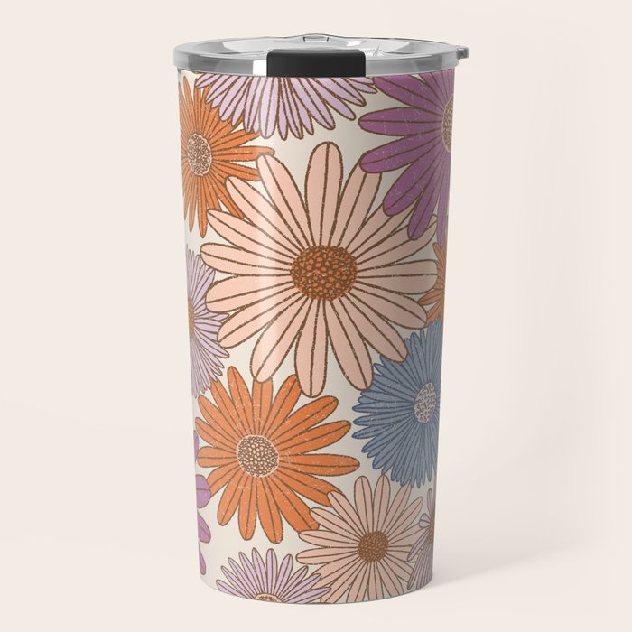 Boho Harvest Blooms - Cream Travel Mug Gallery Image 1