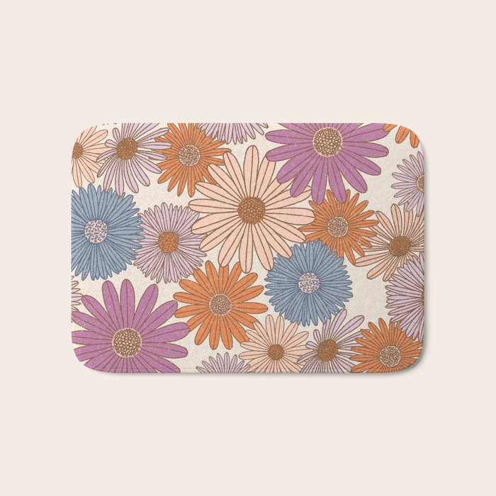 Boho Harvest Blooms - Cream Bath Mat Gallery Image 1