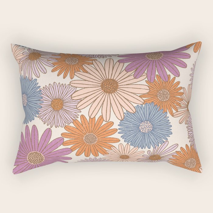 Boho Harvest Blooms - Cream Rectangular Pillow Gallery Image 1