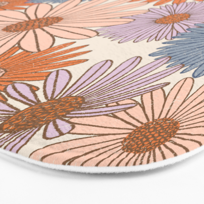 Boho Harvest Blooms - Cream Bath Mat Gallery Image 3