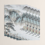 Enchanting Japanese Watercolor Ink Landscape Painting Wrapping Paper Gallery Image 3