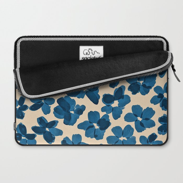Deep Blue Flowers Laptop Sleeve Gallery Image 2