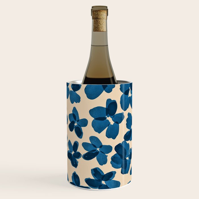 Deep Blue Flowers Wine Chiller Gallery Image 2