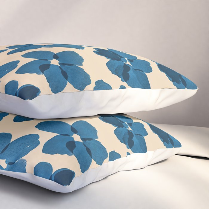 Deep Blue Flowers Pillow Sham Gallery Image 3