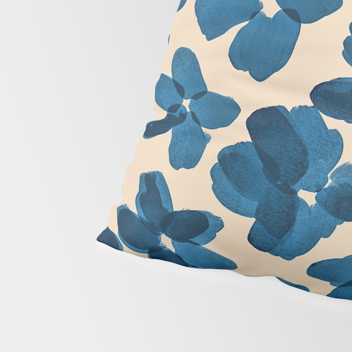 Deep Blue Flowers Pillow Sham Gallery Image 4