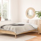 black & white minimalist abstract shapes patterns black ink painting Duvet Cover Gallery Image 2