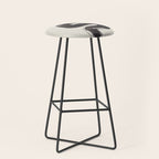 black & white minimalist abstract shapes patterns black ink painting Stool Gallery Image 1