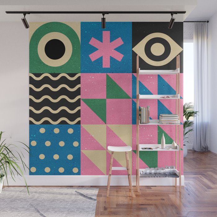 Funky Geometry Wall Mural Gallery Image 1