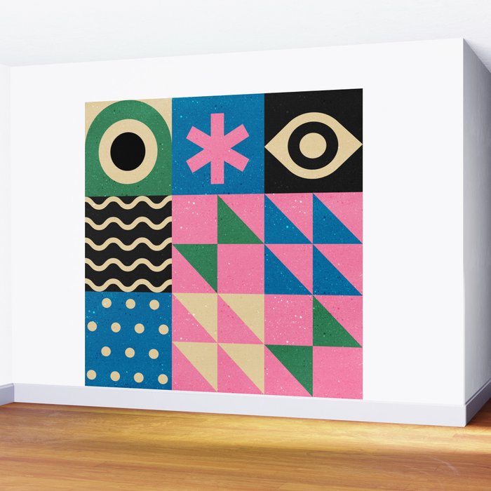 Funky Geometry Wall Mural Gallery Image 2