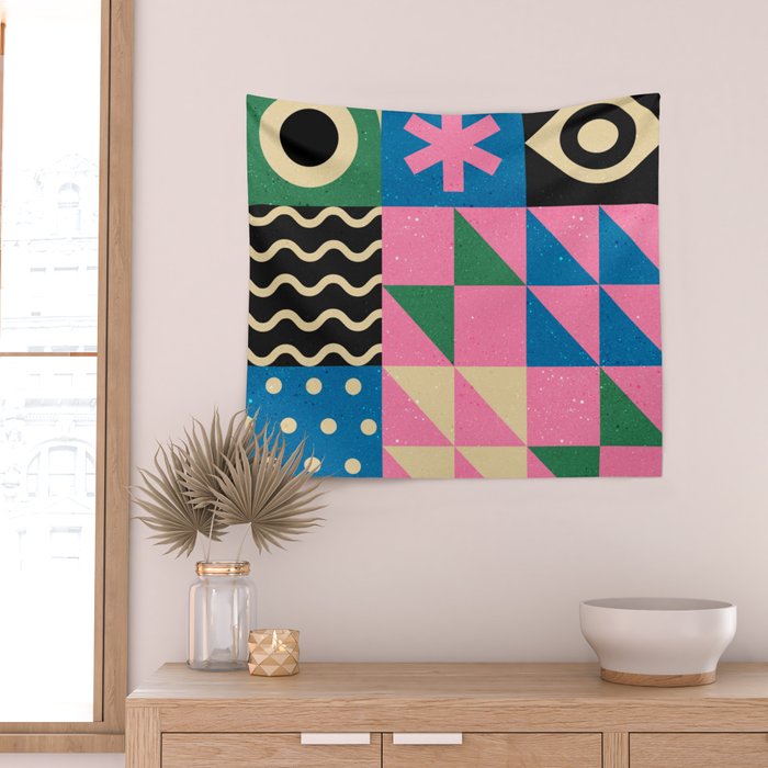 Funky Geometry Wall Tapestry Gallery Image 2