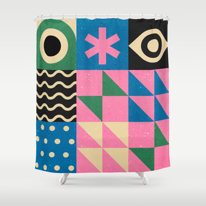Funky Geometry Shower Curtain Gallery Image 1