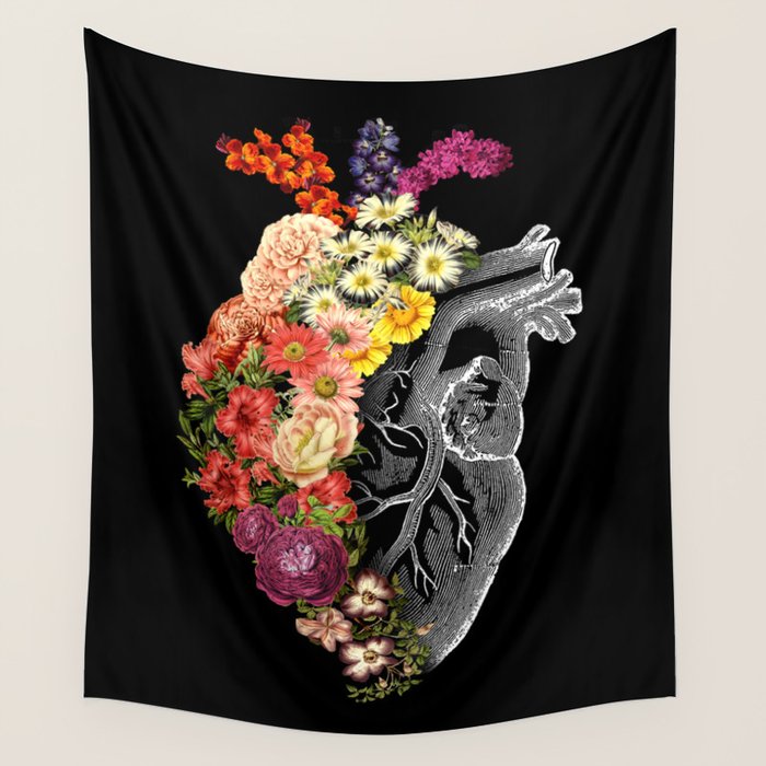 Flower Heart Spring Wall Tapestry Gallery Image 4
