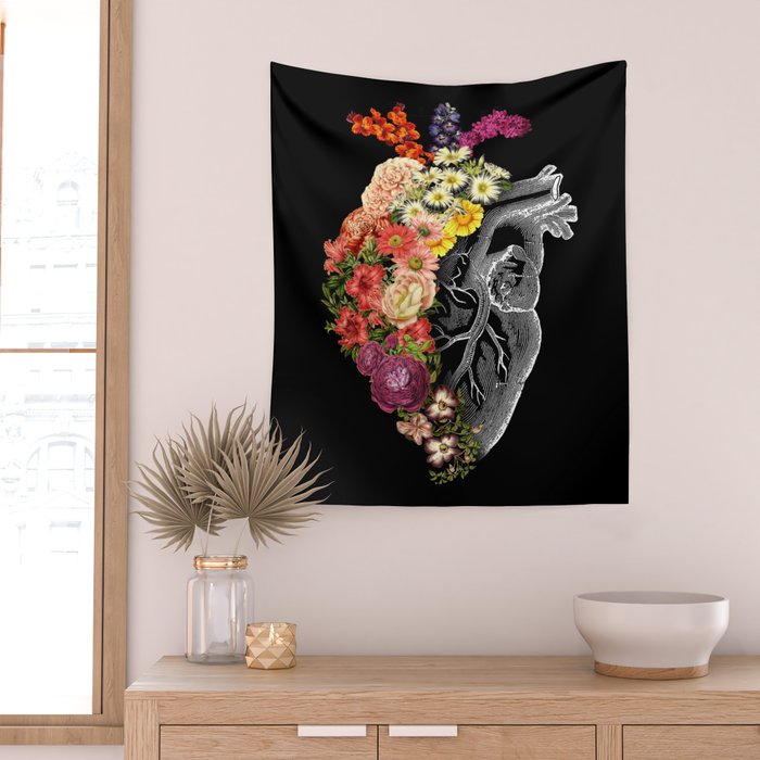 Flower Heart Spring Wall Tapestry Gallery Image 2