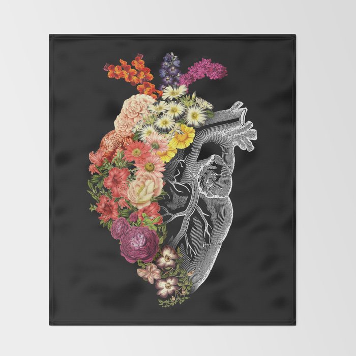 Flower Heart Spring Throw Blanket Gallery Image 2