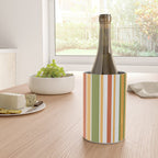 Retro Stripes - Mid Century Modern 50s 60s 70s Pattern in Green, Orange, Yellow, and White Wine Chiller Gallery Image 4
