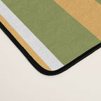 Retro Stripes - Mid Century Modern 50s 60s 70s Pattern in Green, Orange, Yellow, and White Desk Mat Gallery Image 4