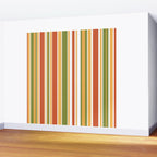 Retro Stripes - Mid Century Modern 50s 60s 70s Pattern in Green, Orange, Yellow, and White Wall Mural Gallery Image 2