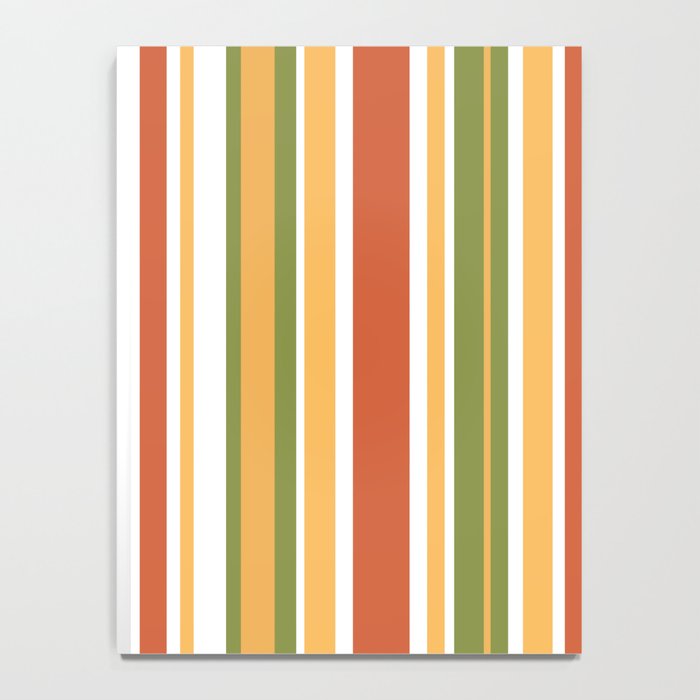 Retro Stripes - Mid Century Modern 50s 60s 70s Pattern in Green, Orange, Yellow, and White Notebook Gallery Image 4