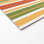 Retro Stripes - Mid Century Modern 50s 60s 70s Pattern in Green, Orange, Yellow, and White Welcome Mat Gallery Image 2