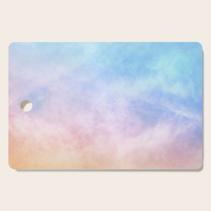 Pastel Rainbow Watercolor Clouds Cutting Board Gallery Image 1