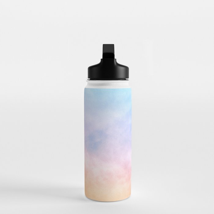Pastel Rainbow Watercolor Clouds Water Bottle Gallery Image 3
