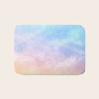 Pastel Rainbow Watercolor Clouds Bath Mat Gallery Image 1
