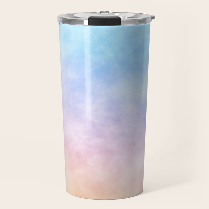 Pastel Rainbow Watercolor Clouds Travel Mug Gallery Image 1